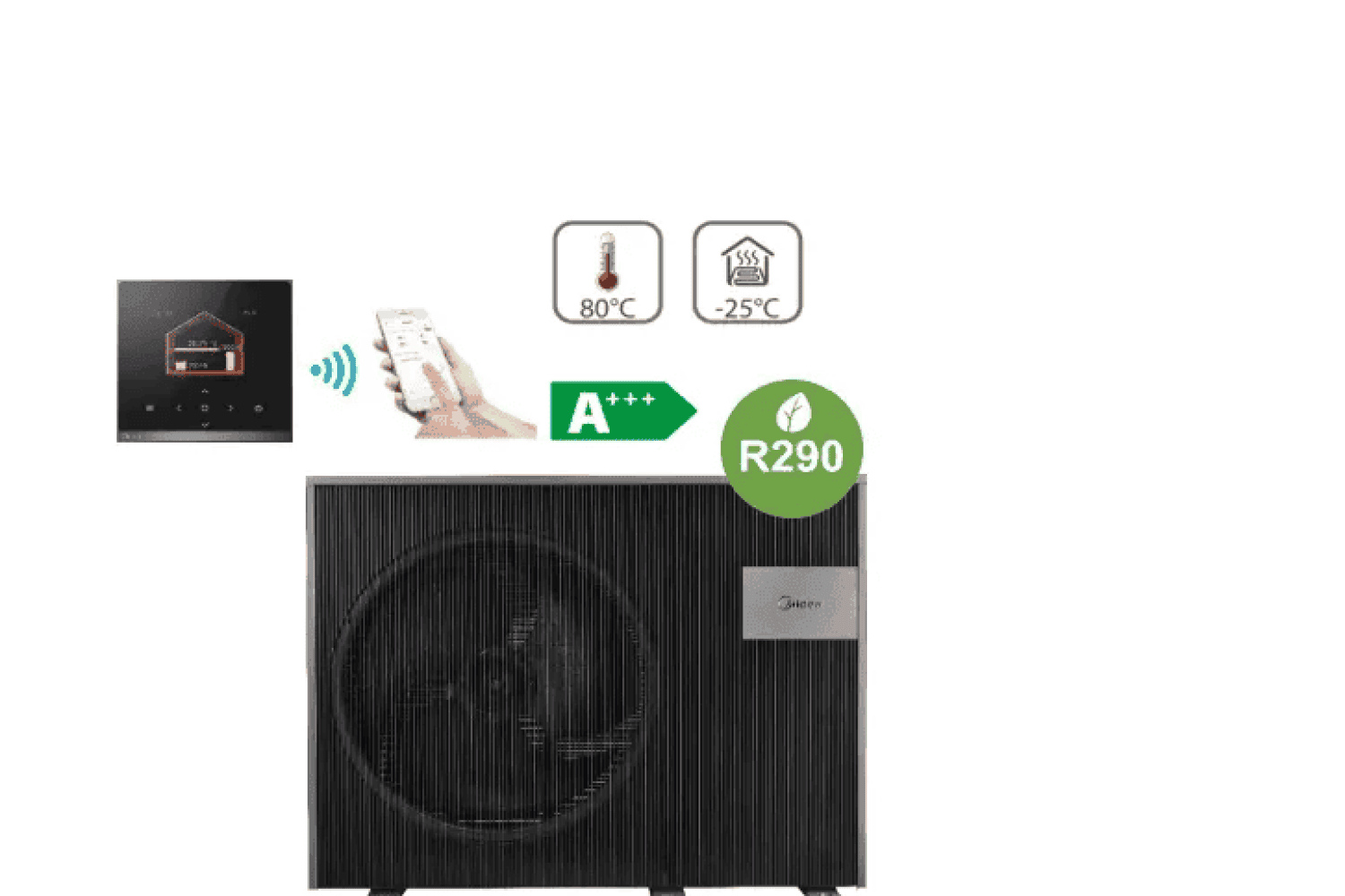 Midea Nature R290 15.5 kW 400V MHC-V16WD2RN7-BER90 vytápění a chlazení